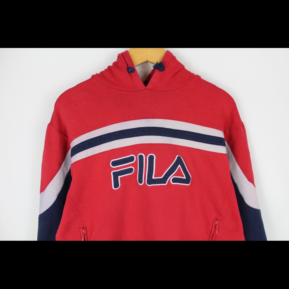 Vintage 90s Fila Striped Hoodie